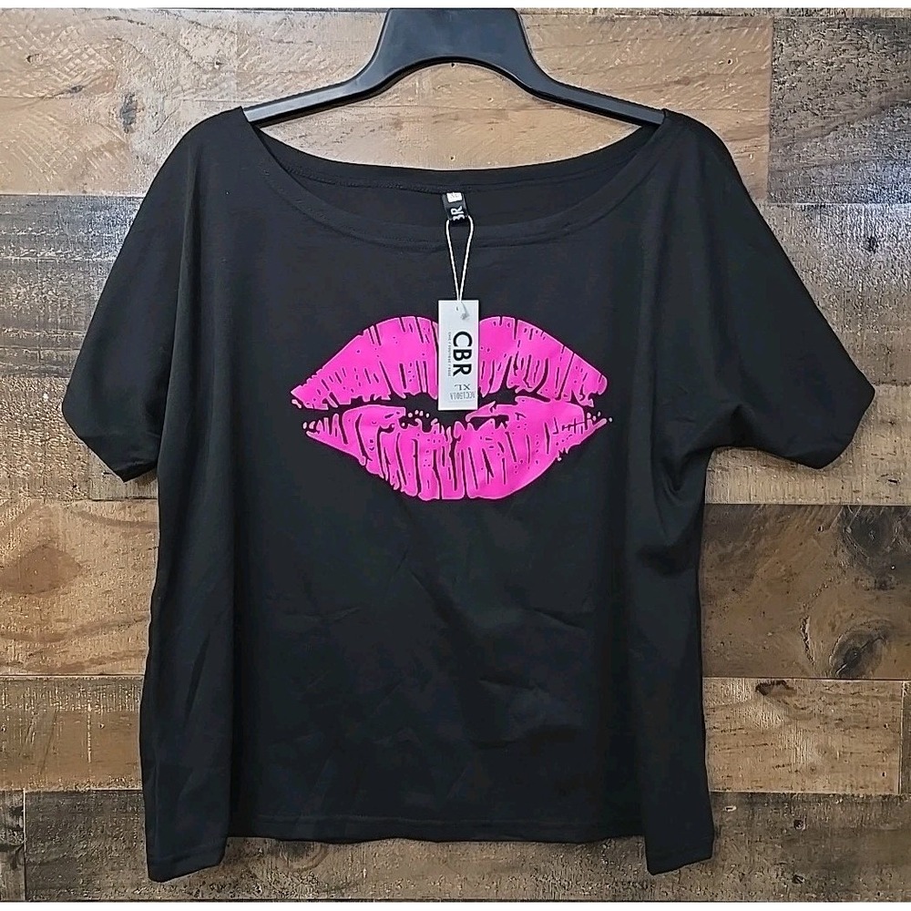 NWT Lipstick Crop Top Women XL Dance Fairygoth Bikercore Sexy Beach Boho Whimsy